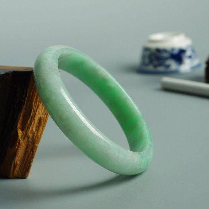 苹果绿翡翠平安手镯 59mm 17JL04图6