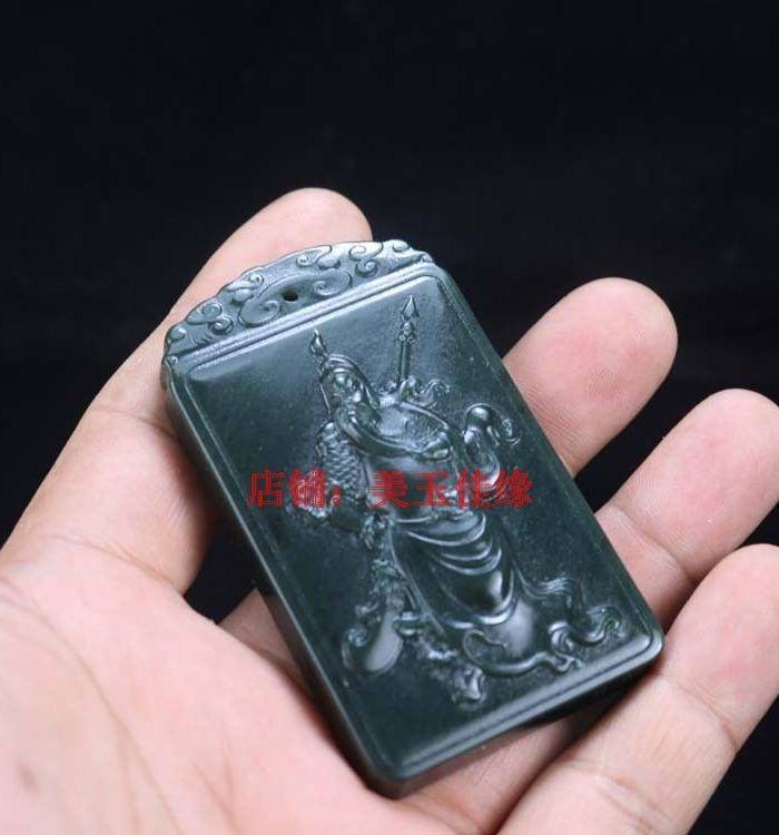 和田玉精雕 武财神关公 牌子,有权威鉴定证书!超低一口价!图4