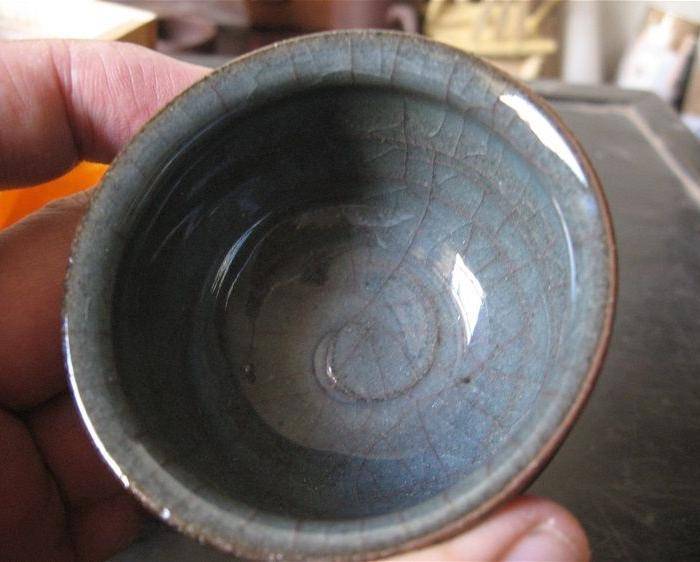 明清瓷杂0元拍 日本原盒名家柴烧茶杯图4