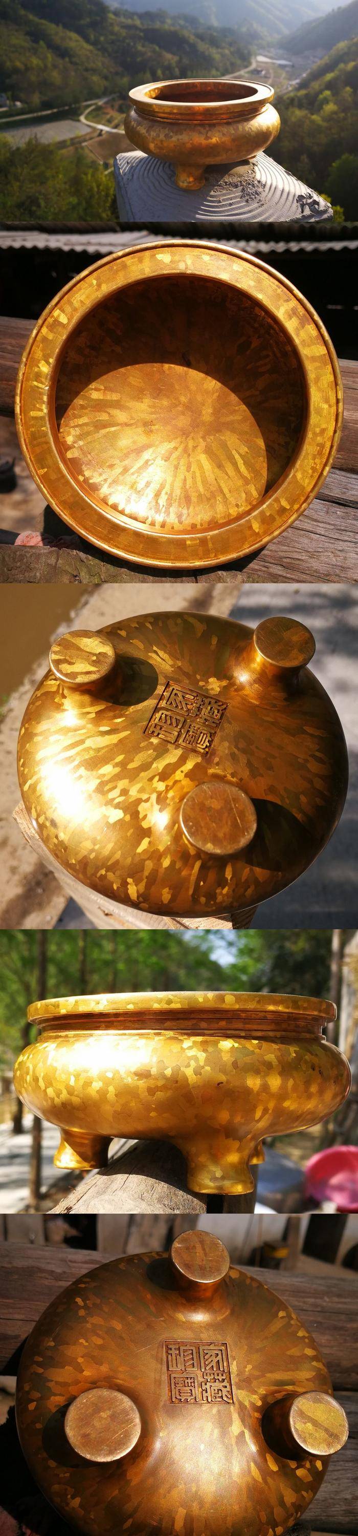 斑金铜三足 鬲式香炉图7
