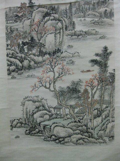 老山水画。蒲儒款的作品。画心124 49厘米图4