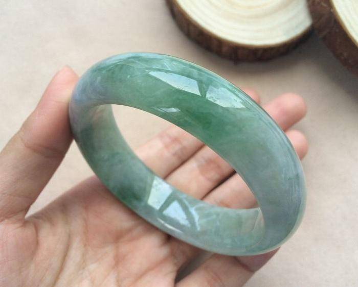 天然A货翡翠水润无裂满绿56.3圈手镯W273图6