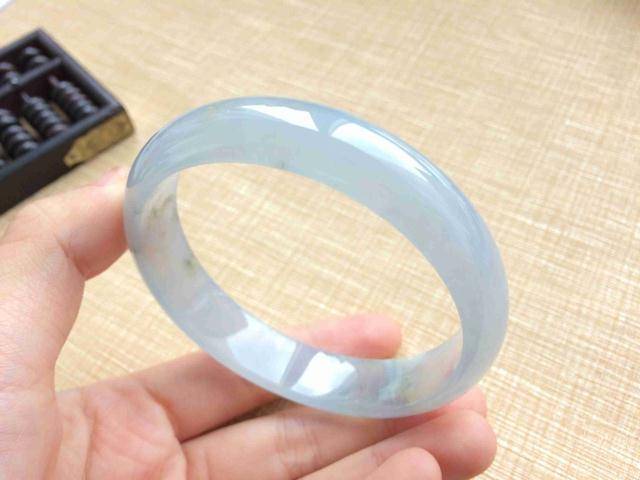 天然A货翡翠冰种无纹裂58.5圈手镯玉镯子 40图8