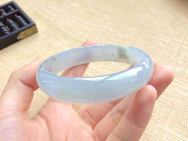 天然A货翡翠冰种无纹裂58.5圈手镯玉镯子 40图5