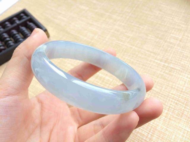 天然A货翡翠冰种无纹裂58.5圈手镯玉镯子 40图6