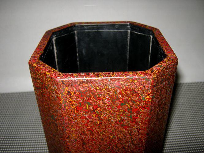 回流晚清民国犀皮漆笔筒_在线拍卖_在线拍卖