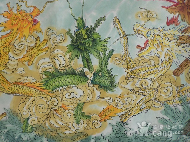著名画家刘代芳6尺横幅九龙图