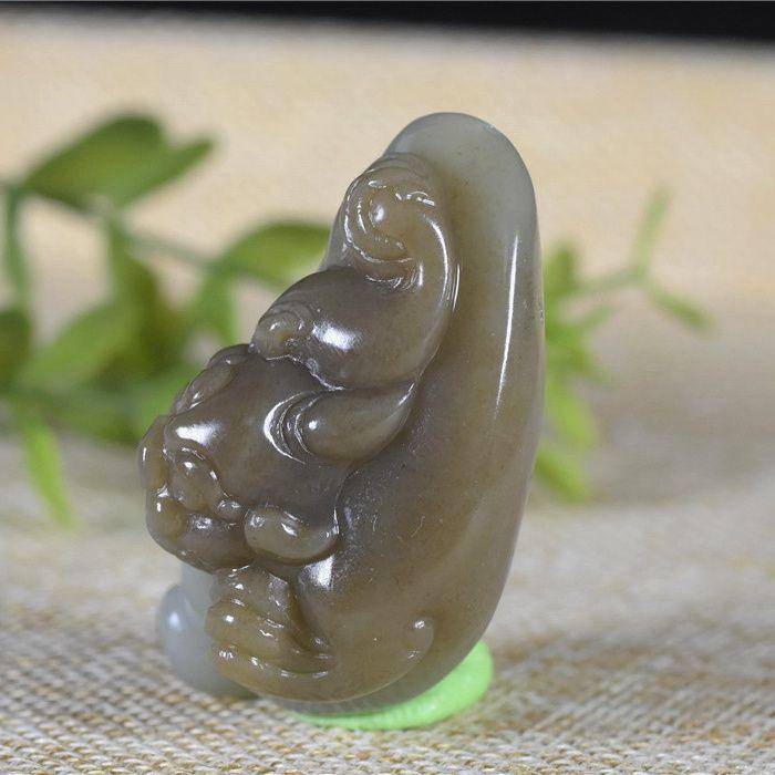 和田玉 糖料 俏色 招财貔貅 招财进宝图5