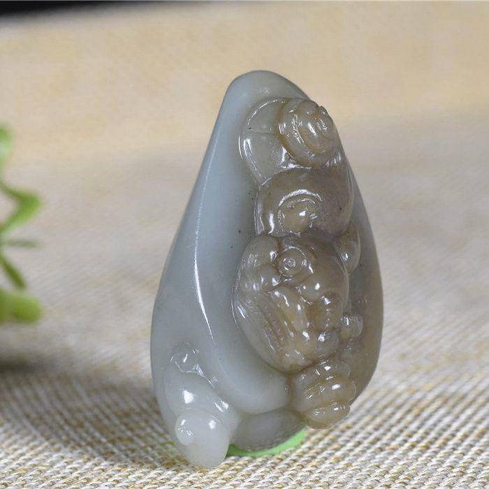 和田玉 糖料 俏色 招财貔貅 招财进宝图3