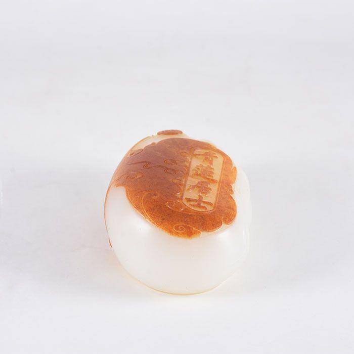 苏工 和田玉 籽料把件 青莲居士真皮真籽料图7