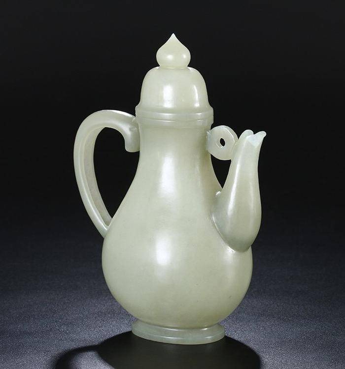 和田玉 青白玉 山料玉壶 黄铭大师作品 一片冰心图2
