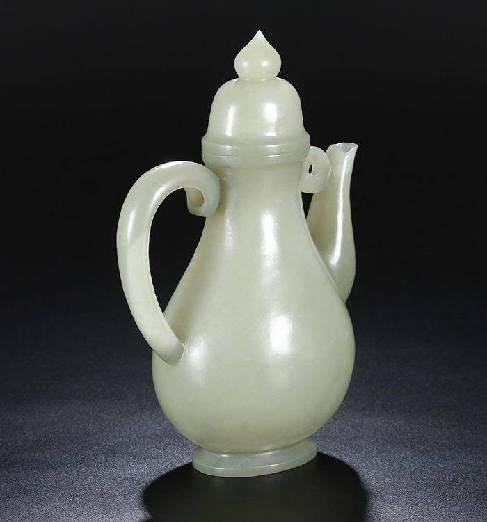 和田玉 青白玉 山料玉壶 黄铭大师作品 一片冰心图3