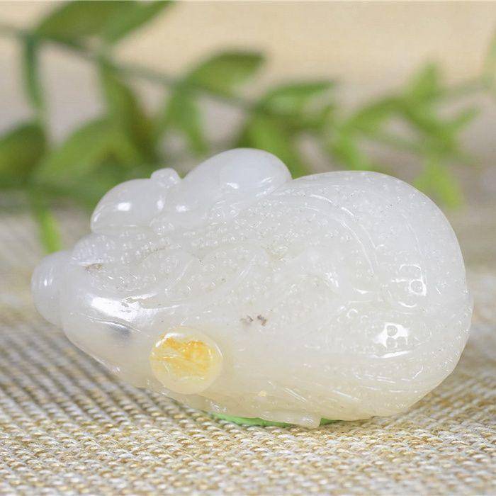 和田玉 籽玉 俏色 洒金皮 白菜 百财图4