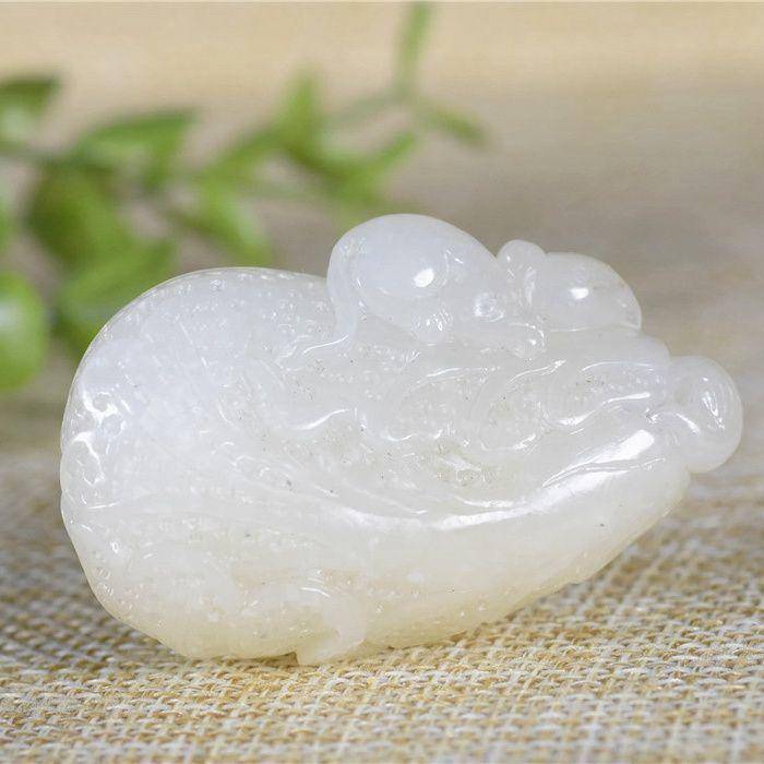 和田玉 籽玉 俏色 洒金皮 白菜 百财图7