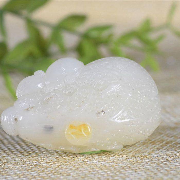 和田玉 籽玉 俏色 洒金皮 白菜 百财图5