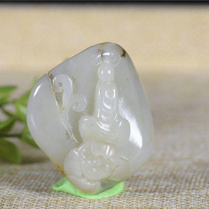 和田玉 籽玉 悟道 花开见佛图2