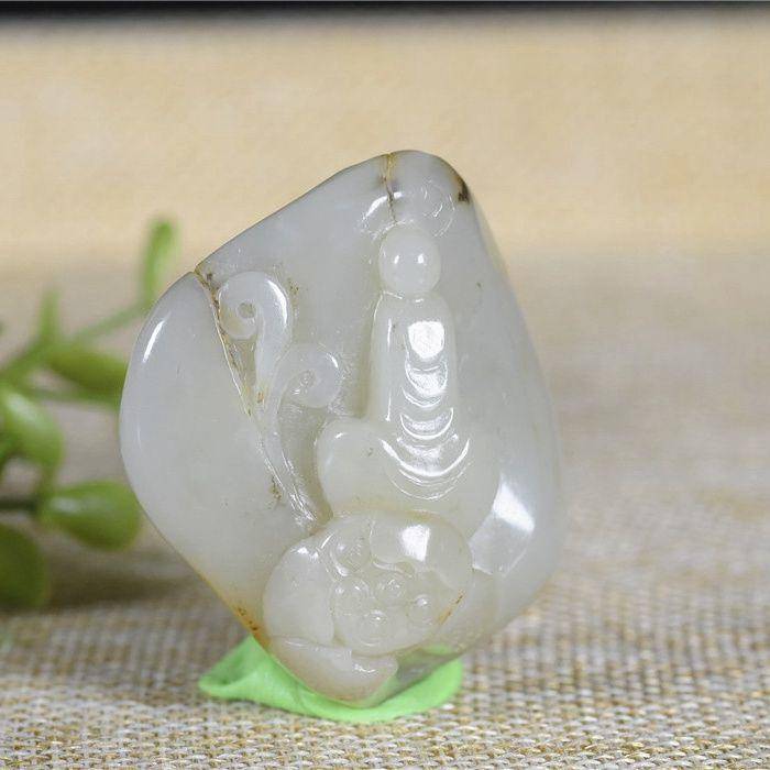 和田玉 籽玉 悟道 花开见佛图3