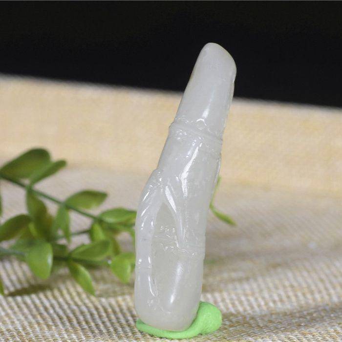 和田玉 籽玉 美福竹 顶部留皮 节节高升图4