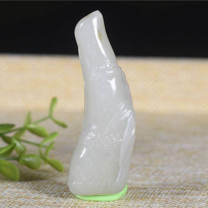和田玉 籽玉 美福竹 顶部留皮 节节高升图2