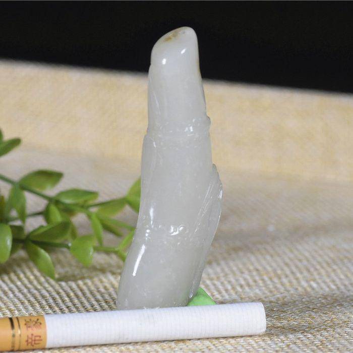 和田玉 籽玉 美福竹 顶部留皮 节节高升图7