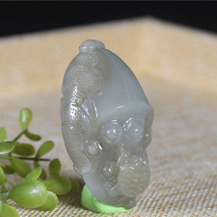 和田玉 籽玉 青花 莲蓬 一鸣惊人 尺寸大图3