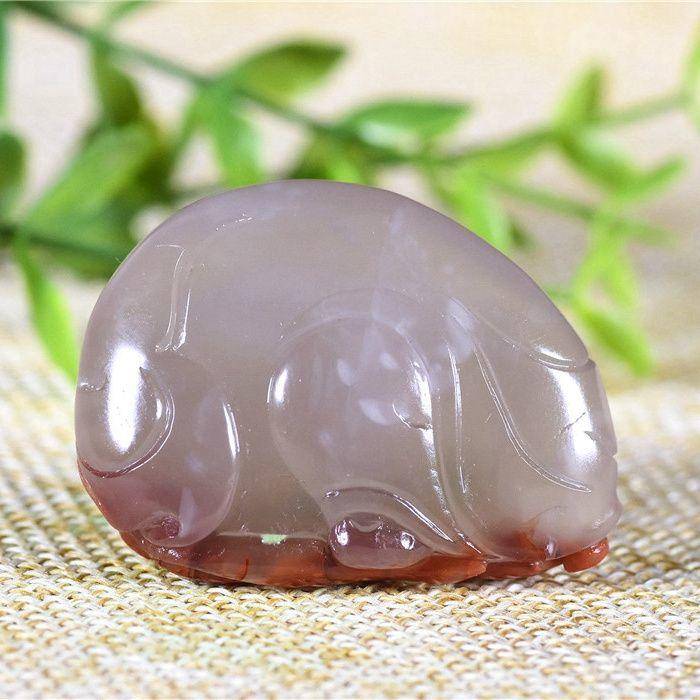 南红玛瑙 如意童子 俏色图6