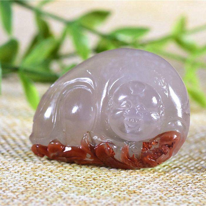 南红玛瑙 如意童子 俏色图4