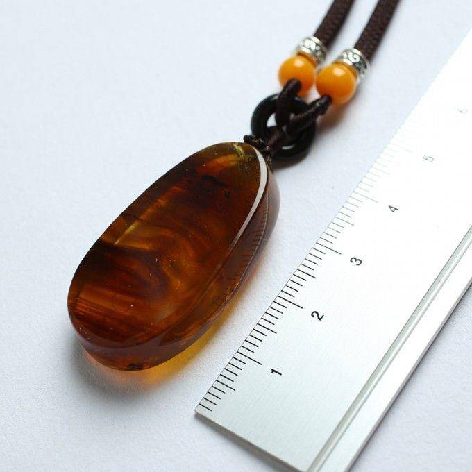 棕红缅甸琥珀观音吊坠 57JO20图4