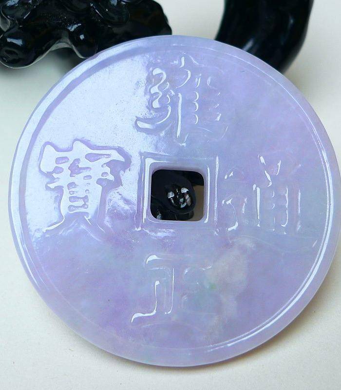 冰润春彩紫罗兰复古币吊坠图2
