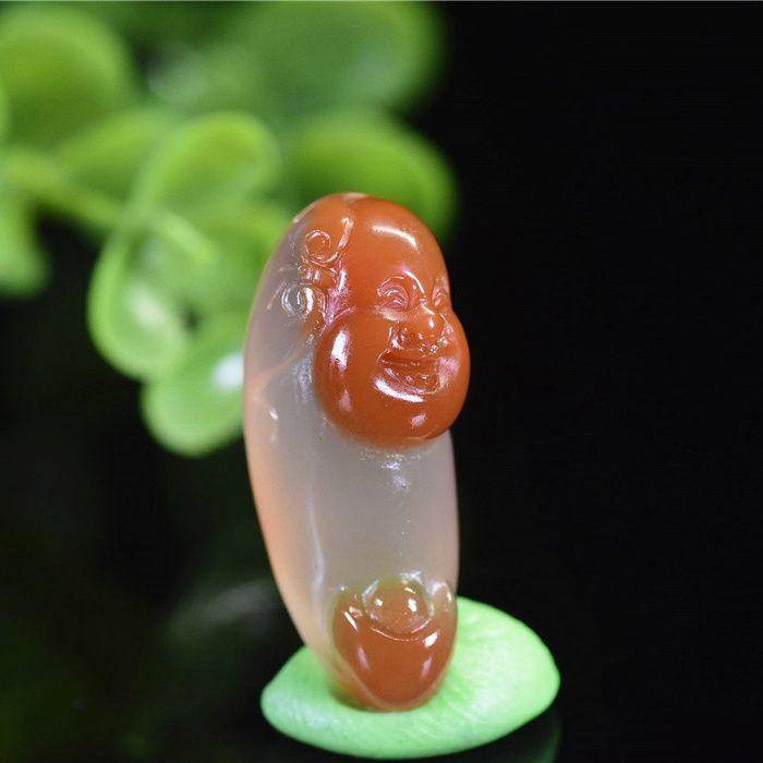 南红玛瑙 俏色 欢喜佛 佛引福来图3