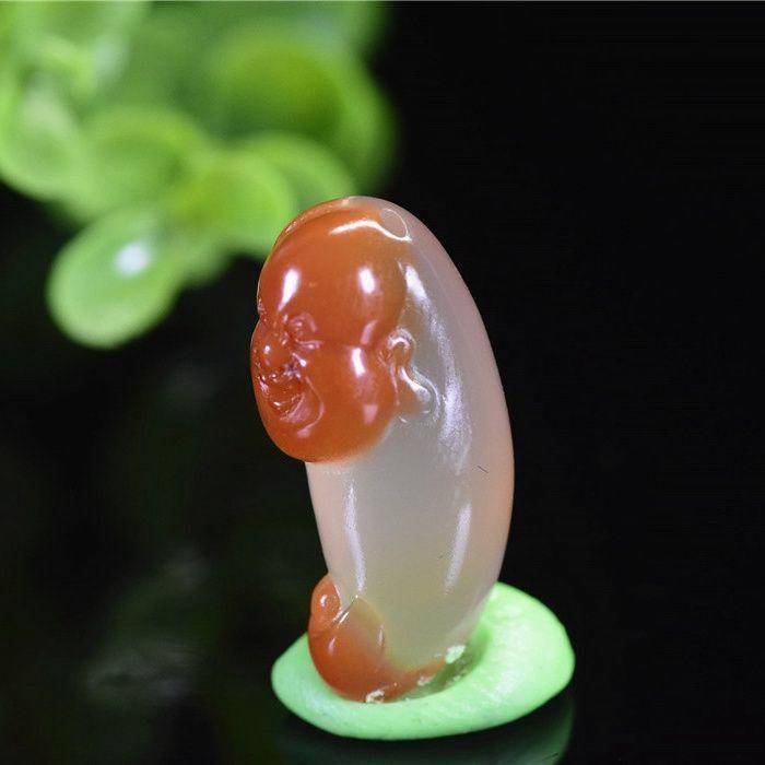 南红玛瑙 俏色 欢喜佛 佛引福来图5
