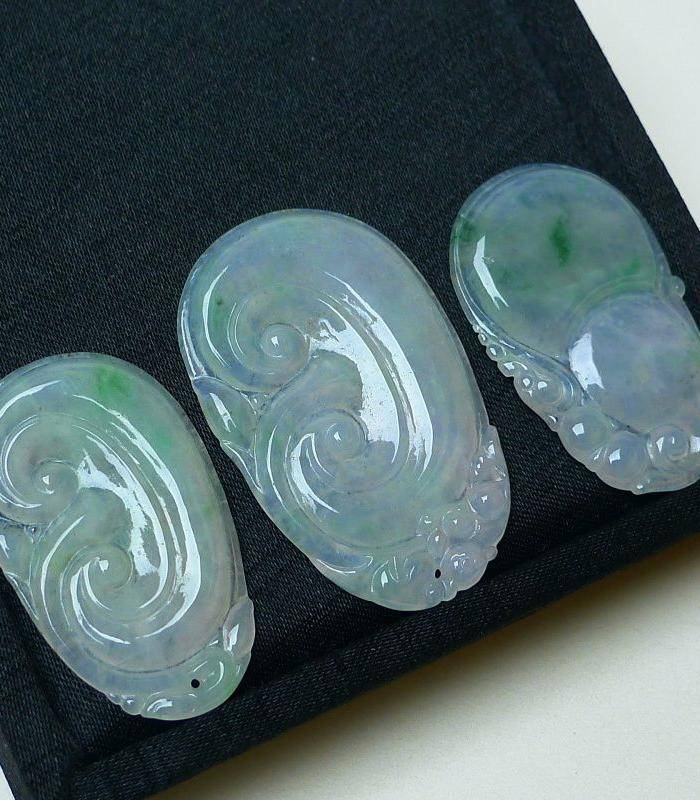 冰种带绿如意吊坠套组图8