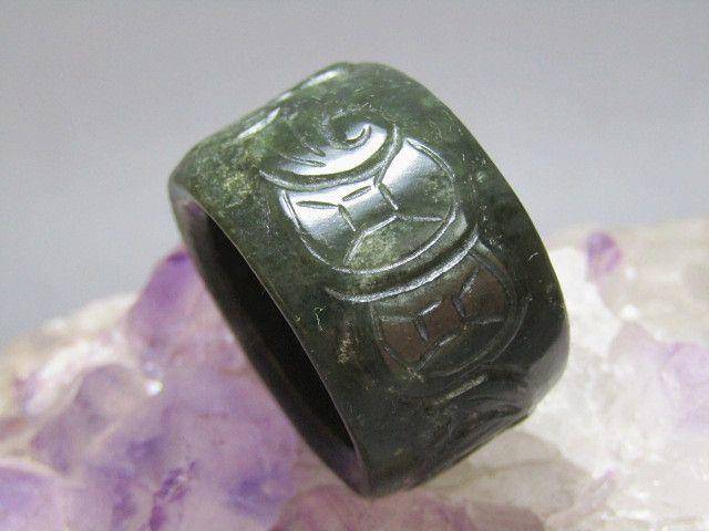 和田青碧玉 福在眼前 扳指图5