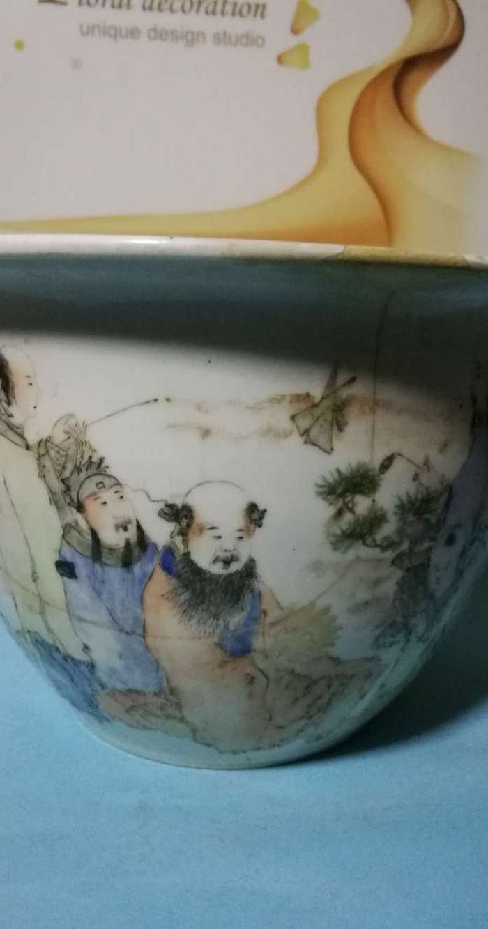 晚清马庆云作八仙人物花盆图3