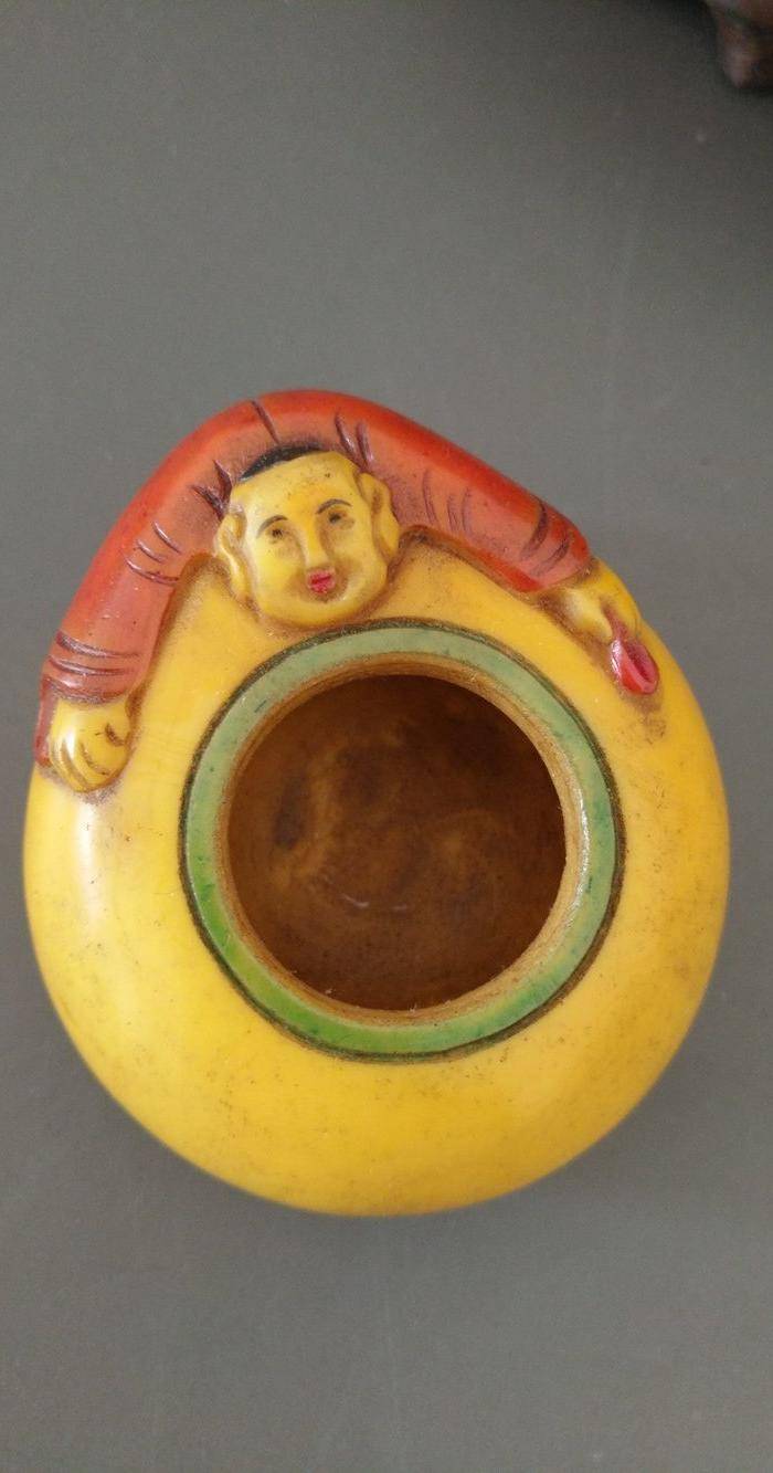 文房精品 五彩老琉璃小水盂图5