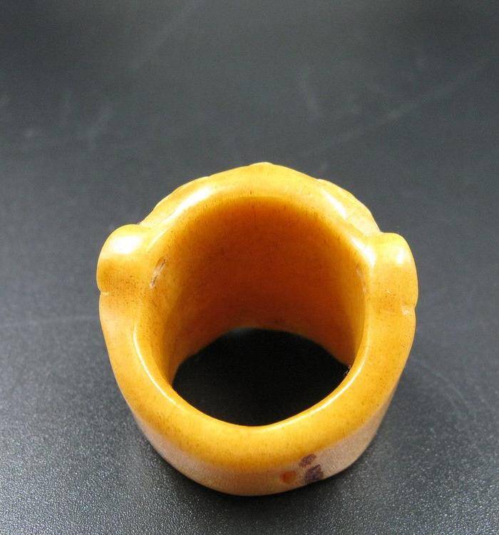 老骨雕 辟邪指环图4