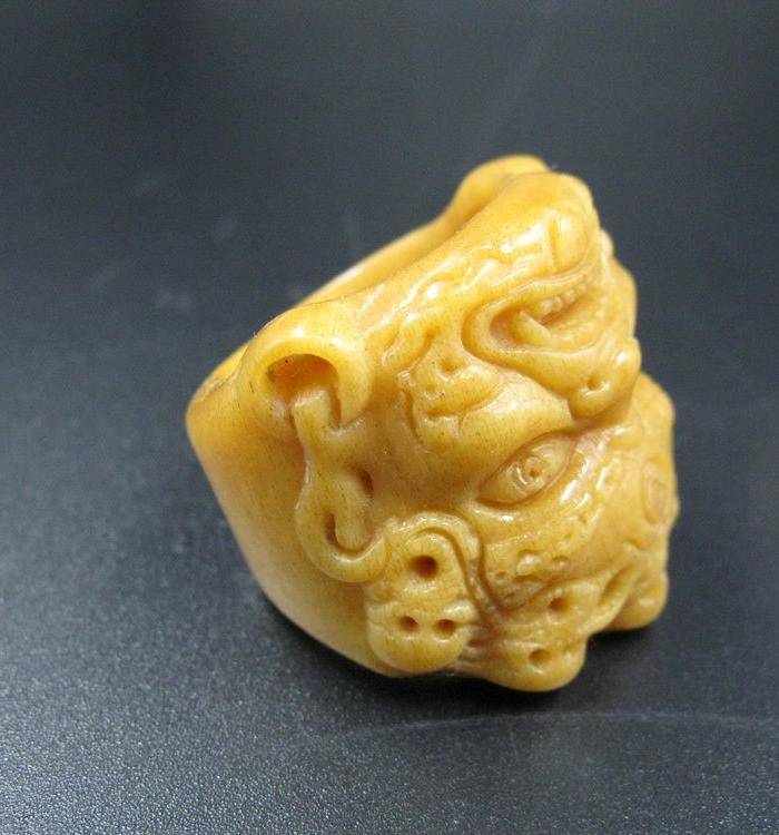 老骨雕 辟邪指环图6