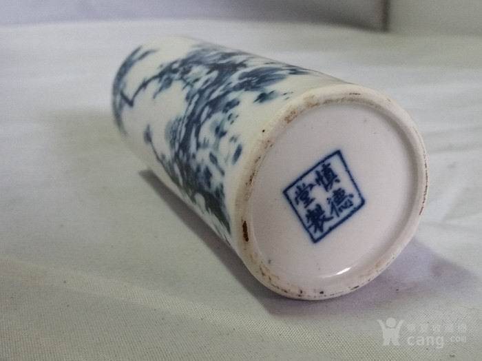 民国青花梅花纹小笔筒图10