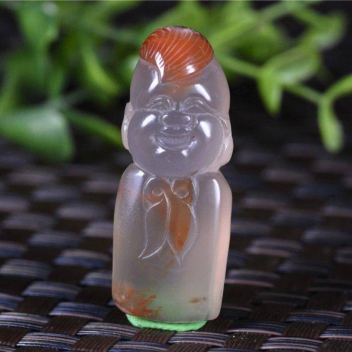 南红玛瑙 俏色 少先队员 胸前的红领巾更鲜艳了图3