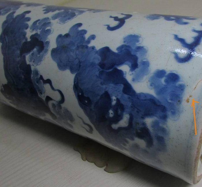 道光青花太师少保纹帽筒一对图8