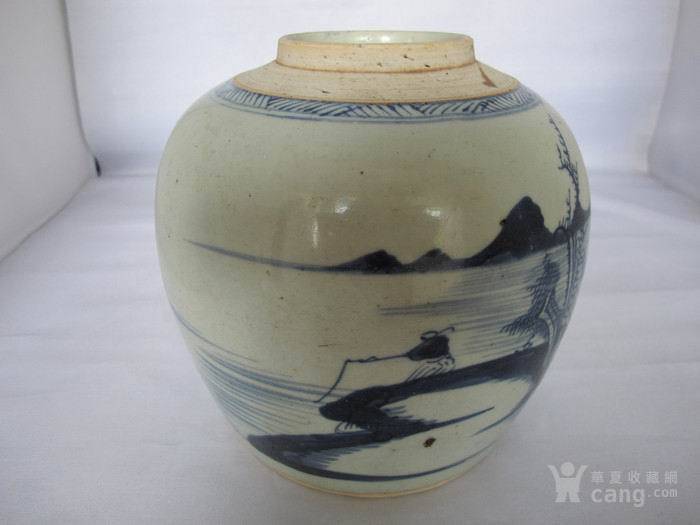 乾隆青花通景山水罐图3