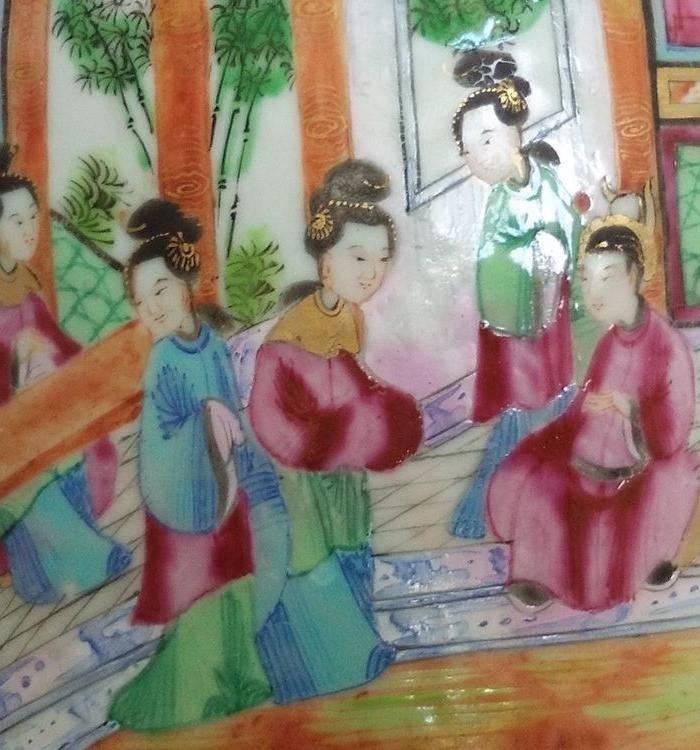 清嘉道广彩人物双耳大瓶高38公分图5