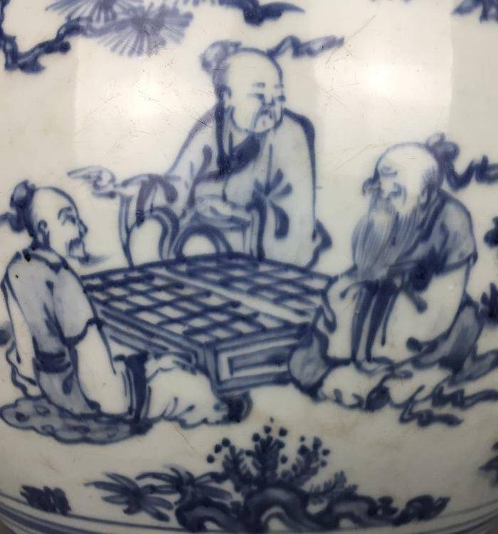 明中期青花人物故事罐图8