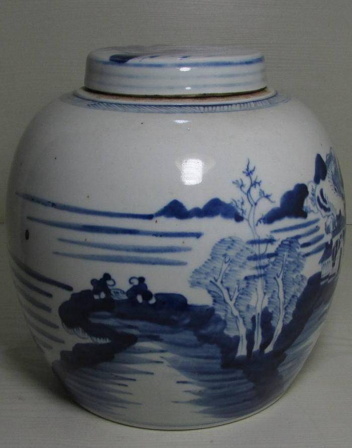 乾隆青花通景山水大罐图2
