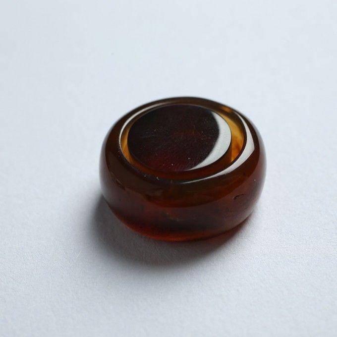 棕红缅甸琥珀戒指 27JG09图7