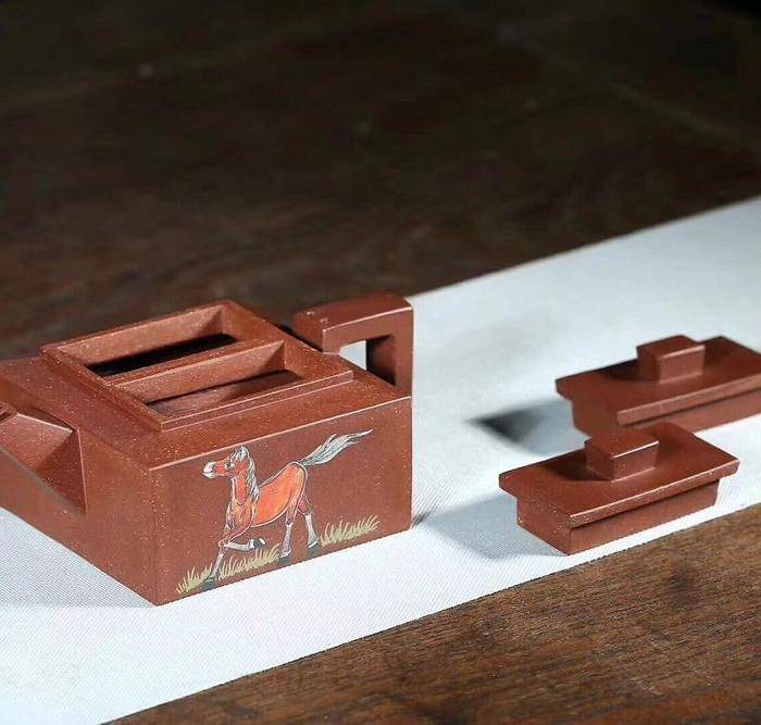 孪生一体一壶双用适同时泡两种茗茶之重器 扁四方 ,图5