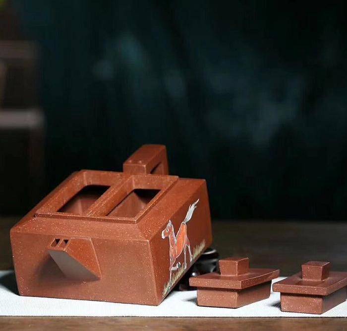 孪生一体一壶双用适同时泡两种茗茶之重器 扁四方 ,图4
