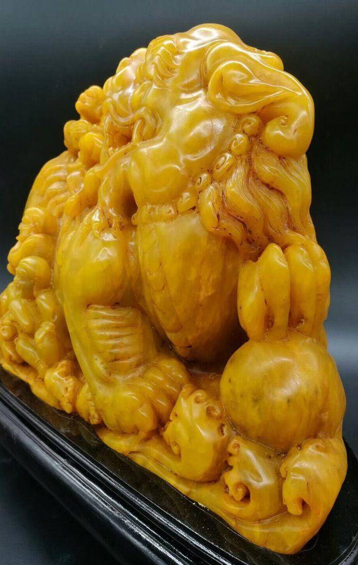 清 精工老货田黄兽罗汉大摆件图5