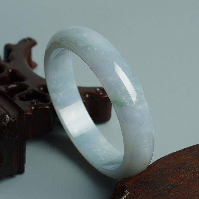 淡紫翡翠平安手镯 56mm 32HR11图2