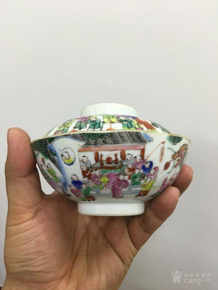 清中期 粉彩百子闹春盖碗图4